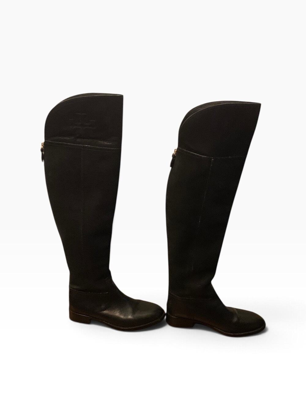 Tory Burch Simone Black Suede Leather Over the Knee Boots Size 6M Old Money Prep